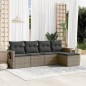 vidaXL 5-tlg. Garten-Sofagarnitur mit Kissen Grau Poly Rattan vidaXL 5-tlg. Garten-Sofagarnitur mit Kissen Grau Poly Rattan