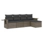 vidaXL 5-tlg. Garten-Sofagarnitur mit Kissen Grau Poly Rattan vidaXL 5-tlg. Garten-Sofagarnitur mit Kissen Grau Poly Rattan