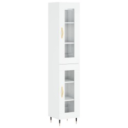 vidaXL Highboard Hochglanz-Weiß 34,5x34x180 cm Holzwerkstoff
