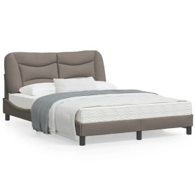 vidaXL Bettgestell mit LED Taupe 120x200 cm Stoff