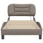 vidaXL Bettgestell mit LED Taupe 90x200 cm Stoff