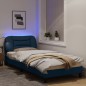 vidaXL Bettgestell mit LED Blau 90x190 cm Stoff vidaXL Bettgestell mit LED Blau 90x190 cm Stoff