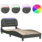 vidaXL Bettgestell mit LED Dunkelgrau 90x200 cm Stoff vidaXL Bettgestell mit LED Dunkelgrau 90x200 cm Stoff