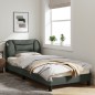 vidaXL Bettgestell mit LED Dunkelgrau 90x200 cm Stoff vidaXL Bettgestell mit LED Dunkelgrau 90x200 cm Stoff