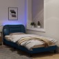 vidaXL Bettgestell mit LED Blau 90x200 cm Stoff vidaXL Bettgestell mit LED Blau 90x200 cm Stoff
