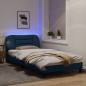 vidaXL Bettgestell mit LED Blau 100x200 cm Stoff vidaXL Bettgestell mit LED Blau 100x200 cm Stoff