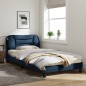 vidaXL Bettgestell mit LED Blau 100x200 cm Stoff vidaXL Bettgestell mit LED Blau 100x200 cm Stoff