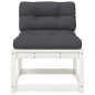 vidaXL Gartensofa mit Kissen Weiß Massivholz Kiefer vidaXL Gartensofa mit Kissen Weiß Massivholz Kiefer