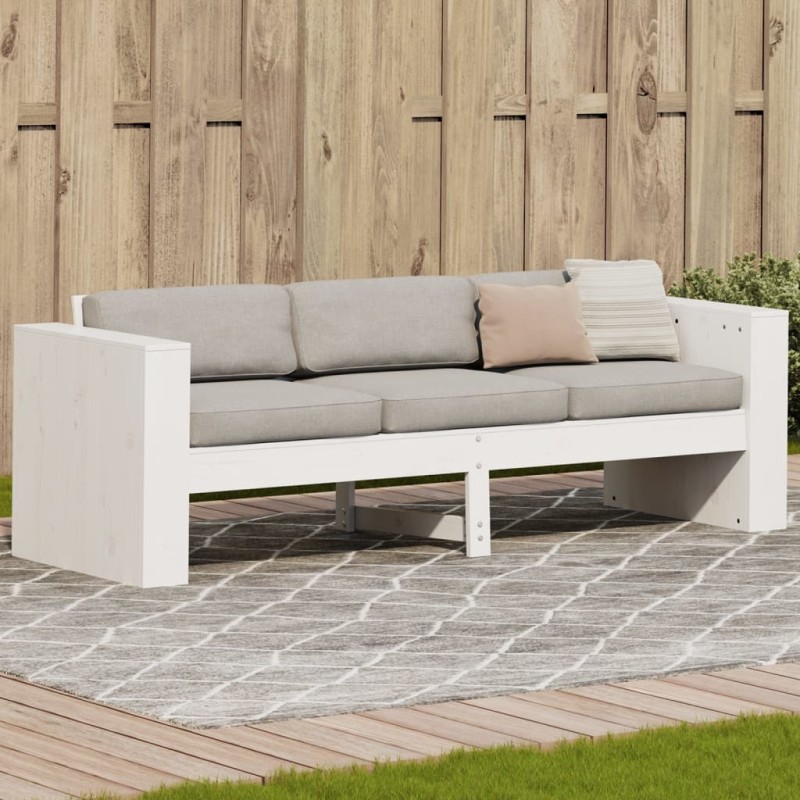 vidaXL Gartensofa 3-Sitzer Weiß 189x60x62 cm Massivholz Kiefer vidaXL Gartensofa 3-Sitzer Weiß 189x60x62 cm Massivholz Kiefer