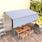 vidaXL Markise Automatisch Einziehbar mit Volant 5x3 m Blau & Weiß vidaXL Markise Automatisch Einziehbar mit Volant 5x3 m Blau & Weiß