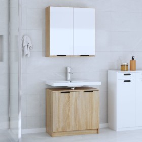 vidaXL 2-tlg. Badmöbel-Set Sonoma-Eiche Holzwerkstoff