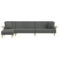 vidaXL Schlafsofa in L-Form Dunkelgrau 279x140x70 cm Stoff vidaXL Schlafsofa in L-Form Dunkelgrau 279x140x70 cm Stoff