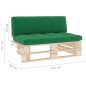 vidaXL Outdoor-Mittelsofa Paletten Imprägniertes Kiefernholz vidaXL Outdoor-Mittelsofa Paletten Imprägniertes Kiefernholz