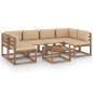 7-tlg. Garten-Lounge-Set aus Paletten mit Kissen Kiefernholz 7-tlg. Garten-Lounge-Set aus Paletten mit Kissen Kiefernholz