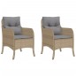 vidaXL Gartenstühle mit Kissen 2 Stk. Beigemischung Poly Rattan vidaXL Gartenstühle mit Kissen 2 Stk. Beigemischung Poly Rattan