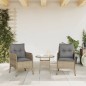 vidaXL Gartenstühle mit Kissen 2 Stk. Beigemischung Poly Rattan vidaXL Gartenstühle mit Kissen 2 Stk. Beigemischung Poly Rattan