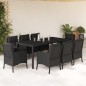 vidaXL 9-tlg. Garten-Essgruppe mit Kissen Schwarz Poly Rattan vidaXL 9-tlg. Garten-Essgruppe mit Kissen Schwarz Poly Rattan