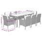 vidaXL 9-tlg. Garten-Essgruppe mit Kissen Schwarz Poly Rattan vidaXL 9-tlg. Garten-Essgruppe mit Kissen Schwarz Poly Rattan