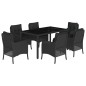 vidaXL 7-tlg. Garten-Essgruppe mit Kissen Schwarz Poly Rattan vidaXL 7-tlg. Garten-Essgruppe mit Kissen Schwarz Poly Rattan