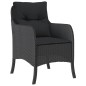 vidaXL 5-tlg. Garten-Essgruppe mit Kissen Schwarz Poly Rattan vidaXL 5-tlg. Garten-Essgruppe mit Kissen Schwarz Poly Rattan