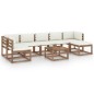 8-tlg. Garten-Lounge-Set mit Creme Kissen 8-tlg. Garten-Lounge-Set mit Creme Kissen