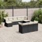 vidaXL 10-tlg. Garten-Sofagarnitur mit Kissen Schwarz Poly Rattan vidaXL 10-tlg. Garten-Sofagarnitur mit Kissen Schwarz Poly Rattan