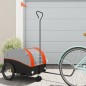 vidaXL Fahrradanhänger Schwarz und Orange 30 kg Eisen vidaXL Fahrradanhänger Schwarz und Orange 30 kg Eisen