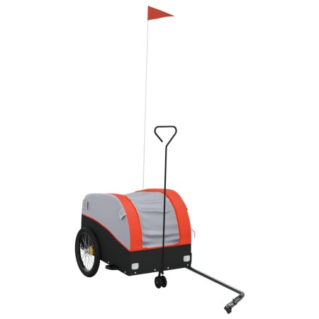 vidaXL Fahrradanhänger Schwarz und Orange 30 kg Eisen