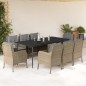 vidaXL 9-tlg. Garten-Essgruppe mit Kissen Beige Poly Rattan vidaXL 9-tlg. Garten-Essgruppe mit Kissen Beige Poly Rattan