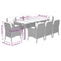 vidaXL 9-tlg. Garten-Essgruppe mit Kissen Schwarz Poly Rattan vidaXL 9-tlg. Garten-Essgruppe mit Kissen Schwarz Poly Rattan