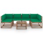 7-tlg. Garten-Lounge-Set aus Paletten mit Kissen Kiefernholz 7-tlg. Garten-Lounge-Set aus Paletten mit Kissen Kiefernholz