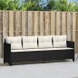 vidaXL Sonnenliege mit Kissen Schwarz Poly Rattan vidaXL Sonnenliege mit Kissen Schwarz Poly Rattan