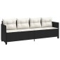 vidaXL Sonnenliege mit Kissen Schwarz Poly Rattan vidaXL Sonnenliege mit Kissen Schwarz Poly Rattan