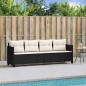 vidaXL Sonnenliege mit Kissen Schwarz Poly Rattan vidaXL Sonnenliege mit Kissen Schwarz Poly Rattan