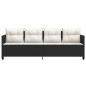vidaXL Sonnenliege mit Kissen Schwarz Poly Rattan vidaXL Sonnenliege mit Kissen Schwarz Poly Rattan