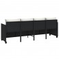 vidaXL Sonnenliege mit Kissen Schwarz Poly Rattan vidaXL Sonnenliege mit Kissen Schwarz Poly Rattan