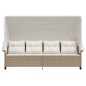 vidaXL Sonnenliege mit Dach und Kissen Beige Poly Rattan vidaXL Sonnenliege mit Dach und Kissen Beige Poly Rattan