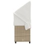 vidaXL Sonnenliege mit Dach und Kissen Beige Poly Rattan vidaXL Sonnenliege mit Dach und Kissen Beige Poly Rattan