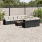 vidaXL 12-tlg. Garten-Sofagarnitur mit Kissen Schwarz Poly Rattan vidaXL 12-tlg. Garten-Sofagarnitur mit Kissen Schwarz Poly Rattan