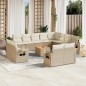 vidaXL 13-tlg. Garten-Sofagarnitur mit Kissen Beige Poly Rattan vidaXL 13-tlg. Garten-Sofagarnitur mit Kissen Beige Poly Rattan