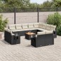 vidaXL 13-tlg. Garten-Sofagarnitur mit Kissen Schwarz Poly Rattan vidaXL 13-tlg. Garten-Sofagarnitur mit Kissen Schwarz Poly Rattan
