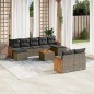 vidaXL 10-tlg. Garten-Sofagarnitur mit Kissen Grau Poly Rattan vidaXL 10-tlg. Garten-Sofagarnitur mit Kissen Grau Poly Rattan