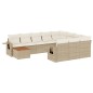 vidaXL 11-tlg. Garten-Sofagarnitur mit Kissen Beige Poly Rattan vidaXL 11-tlg. Garten-Sofagarnitur mit Kissen Beige Poly Rattan