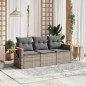 vidaXL 3-tlg. Garten-Sofagarnitur mit Kissen Grau Poly Rattan vidaXL 3-tlg. Garten-Sofagarnitur mit Kissen Grau Poly Rattan
