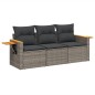 vidaXL 3-tlg. Garten-Sofagarnitur mit Kissen Grau Poly Rattan vidaXL 3-tlg. Garten-Sofagarnitur mit Kissen Grau Poly Rattan