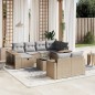 vidaXL 11-tlg. Garten-Sofagarnitur mit Kissen Beige Poly Rattan vidaXL 11-tlg. Garten-Sofagarnitur mit Kissen Beige Poly Rattan