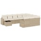 vidaXL 11-tlg. Garten-Sofagarnitur mit Kissen Beige Poly Rattan vidaXL 11-tlg. Garten-Sofagarnitur mit Kissen Beige Poly Rattan