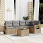 vidaXL 6-tlg. Garten-Sofagarnitur mit Kissen Beige Poly Rattan vidaXL 6-tlg. Garten-Sofagarnitur mit Kissen Beige Poly Rattan