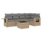 vidaXL 6-tlg. Garten-Sofagarnitur mit Kissen Beige Poly Rattan vidaXL 6-tlg. Garten-Sofagarnitur mit Kissen Beige Poly Rattan
