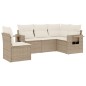 vidaXL 5-tlg. Garten-Sofagarnitur mit Kissen Beige Poly Rattan vidaXL 5-tlg. Garten-Sofagarnitur mit Kissen Beige Poly Rattan